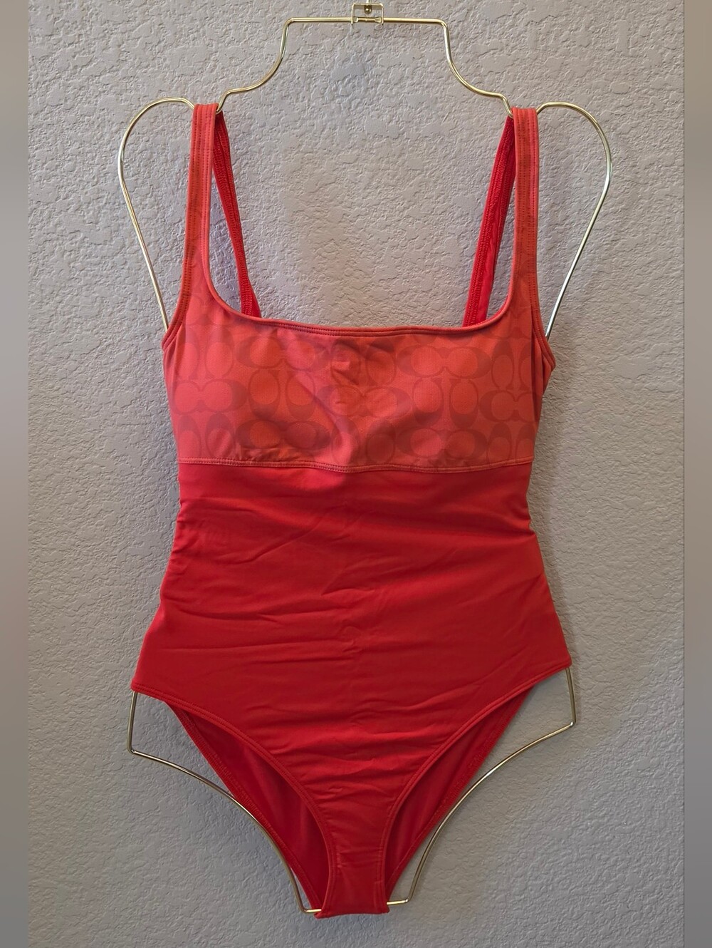 Authentic Coach Red Signature Monogram One-Piece Swimsuit, NWT, XS, With POUCH
